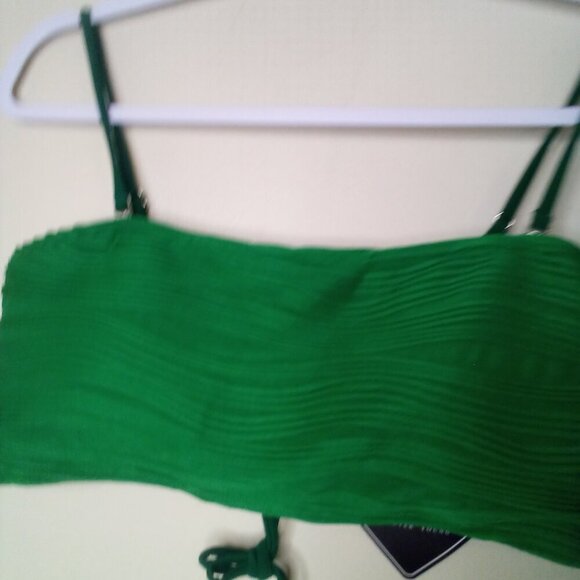 Zaful Swimsuit Bikini Women XL 2 Piece High Rise Ribbed Textured Green - Picture 5 of 16